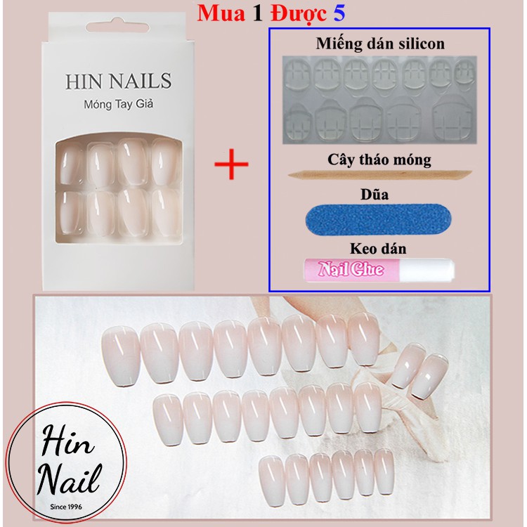 Móng giả kèm keo họa tiết dập nổi 3D cá tính móng tay giả design by Hin Nail